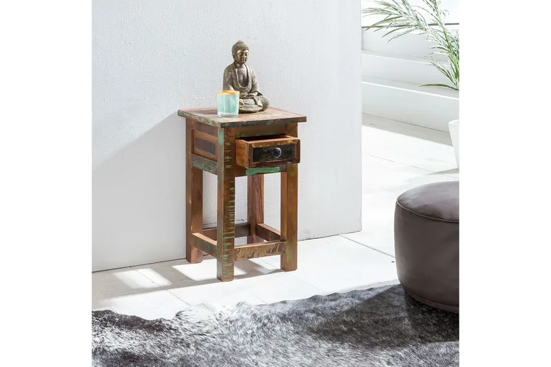 Sidebord Wohnling Massivt resirkulert treverk Kolkutta skuff industriell - Møbler - Bord - Avlastningsbord - Lampebord & sidebord