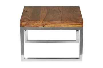 Sidebord Wohnling massivt tre, firkantet med metall kromben, landlig stil 60x60 cm - 60x60 cm - Møbler - Bord - Avlastningsbord - Lampebord & sidebord