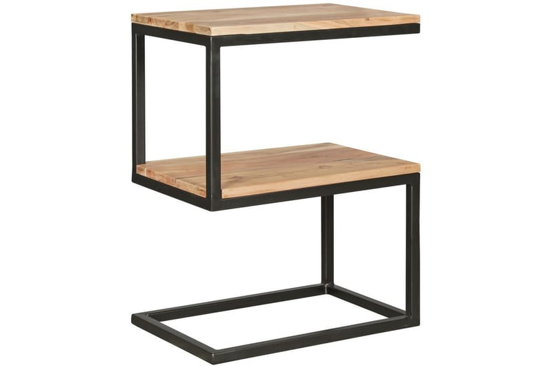 Sidebord Wohnling Massivt tre, S Cube, metallramme i landlig stil Akasie - Akasie - Møbler - Bord - Avlastningsbord - Lampebord & sidebord