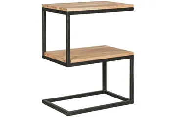 Sidebord Wohnling Massivt tre, S Cube, metallramme i landlig stil Akasie - Akasie - Møbler - Bord - Avlastningsbord - Lampebord & sidebord