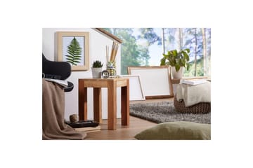 Sidebord Wohnling massivt tre 35x35cm med trebente bein, landlig stil Akasie - Akasie - Møbler - Bord - Avlastningsbord - Lampebord & sidebord