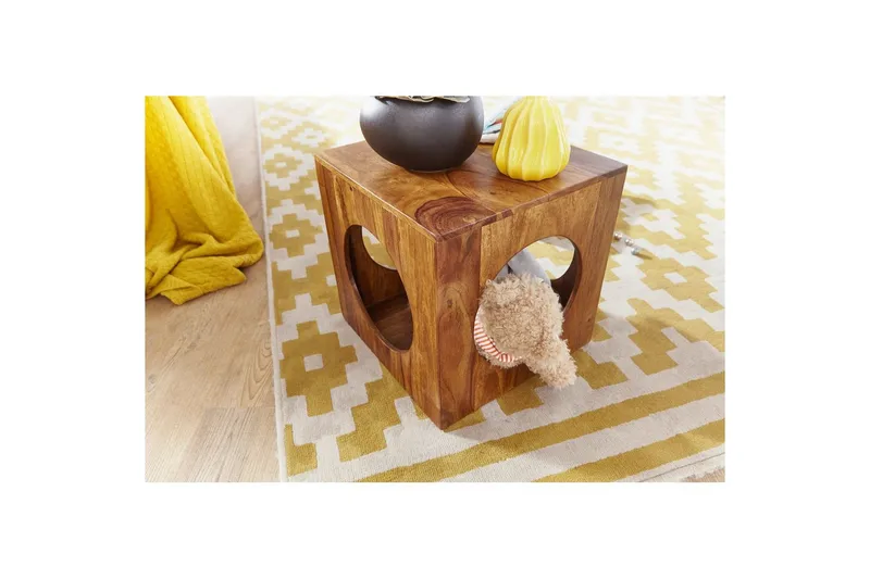 Sidebord Wohnling Massivt treverk kube lagringsplass landlig hus - Møbler - Bord - Avlastningsbord - Lampebord & sidebord