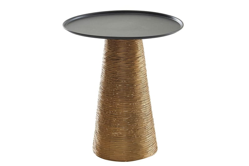 Sidebord Wohnling Metall Rund 40 cm Brettoptikk Bordplate Moderne, undefined