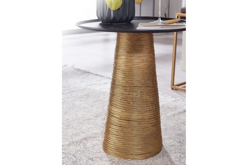 Sidebord Wohnling Metall Rund 40 cm Brettoptikk Bordplate Moderne - Møbler - Bord - Avlastningsbord - Lampebord & sidebord