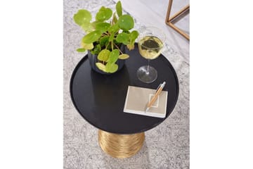 Sidebord Wohnling Metall Rund 40 cm Brettoptikk Bordplate Moderne - Møbler - Bord - Avlastningsbord - Lampebord & sidebord
