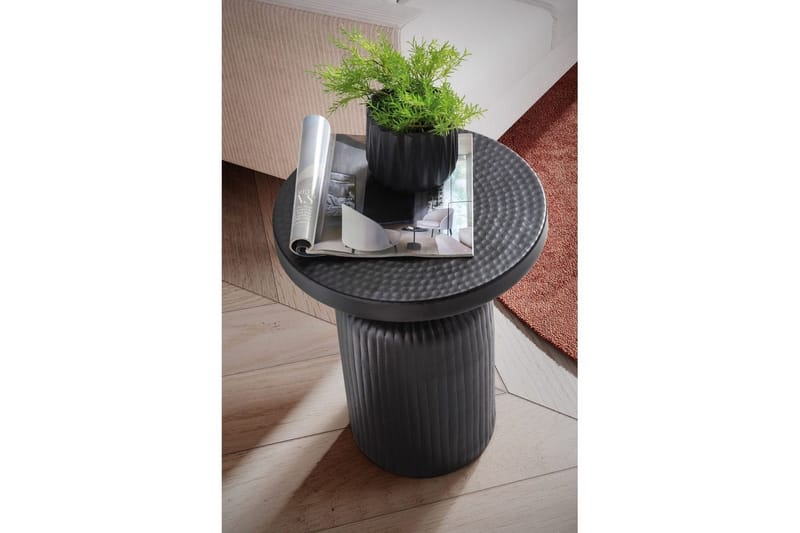 Sidebord Wohnling Metall Rund 40 cm Svart Hamret Utseende Industriell - Møbler - Bord - Avlastningsbord - Lampebord & sidebord