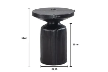 Sidebord Wohnling Metall Rund 40 cm Svart Hamret Utseende Industriell - Møbler - Bord - Avlastningsbord - Lampebord & sidebord