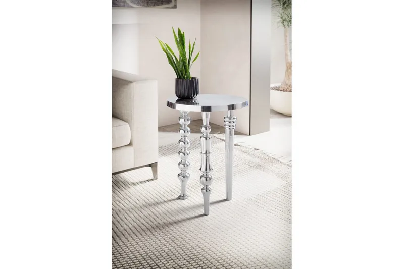 Sidebord Wohnling Metall Rund 44 cm med 3 Forskjellige Ben Moderne - Møbler - Bord - Avlastningsbord - Lampebord & sidebord