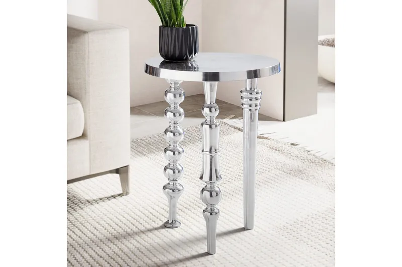 Sidebord Wohnling Metall Rund 44 cm med 3 Forskjellige Ben Moderne - Møbler - Bord - Avlastningsbord - Lampebord & sidebord