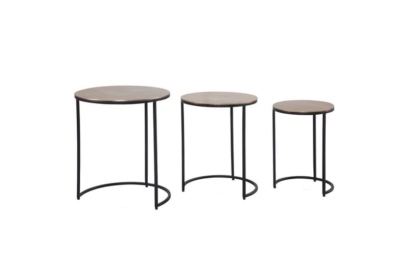 Sidebord Wohnling Sett med 3 runde metall med filigrane metallben industriell - Møbler - Bord - Avlastningsbord - Lampebord & sidebord