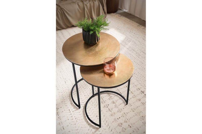 Sidebord Wohnling Sett med 3 runde metall med filigrane metallben industriell - Møbler - Bord - Avlastningsbord - Lampebord & sidebord