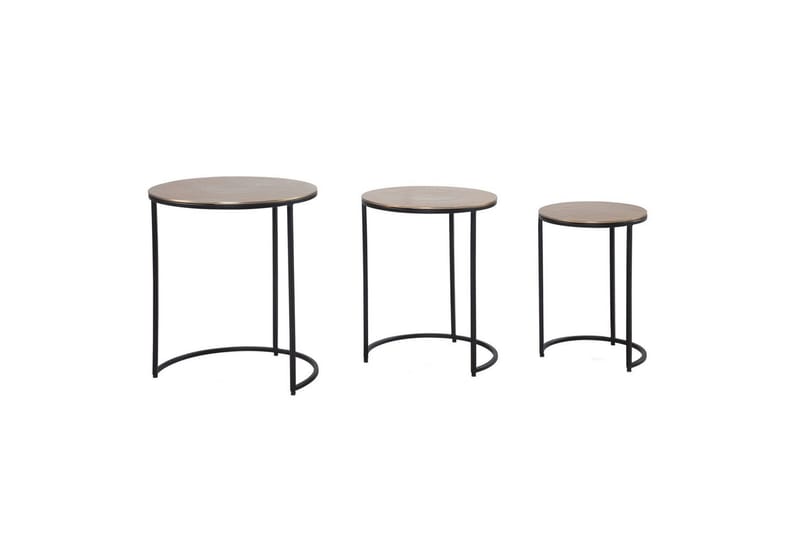 Sidebord Wohnling Sett med 3 runde metall med filigrane metallben industriell - Møbler - Bord - Avlastningsbord - Lampebord & sidebord