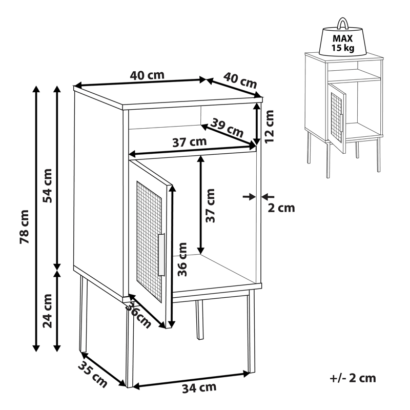 Sidebord Pasco - Brun - Møbler - Bord - Avlastningsbord - Sengebord & nattbord