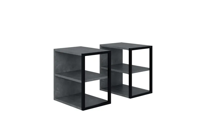 Sidebordsett Echo Retro Grå - Retro Grå - Møbler - Bord - Avlastningsbord - Lampebord & sidebord