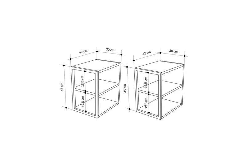 Sidebordsett Echo Sudamaleik - Sudamaleik - Møbler - Bord - Avlastningsbord - Lampebord & sidebord
