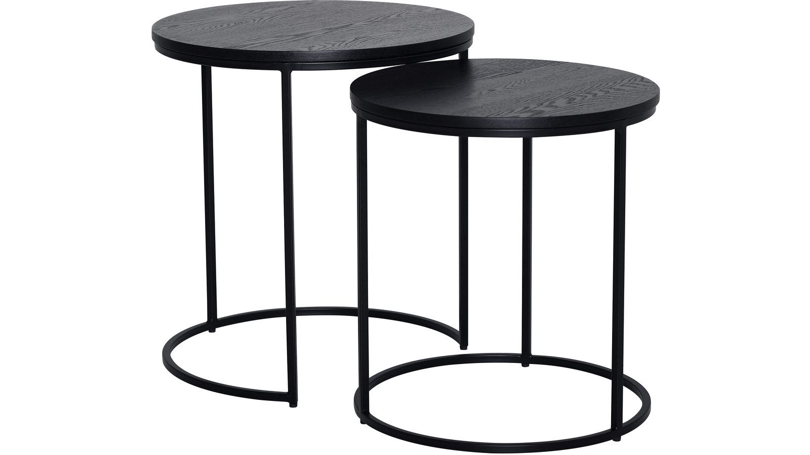 Sidebordsett Kapelvej Rund 49/45 cm - Svart