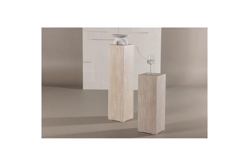 Sidebordsett VIND Ramsvik 2 stk Rektangulære 95 cm/65 cm Beige - Møbler - Bord - Avlastningsbord - Settbord