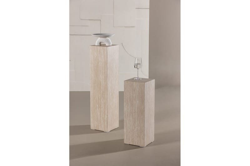 Sidebordsett VIND Ramsvik 2 stk Rektangulære 95 cm/65 cm Beige - Møbler - Bord - Avlastningsbord - Settbord