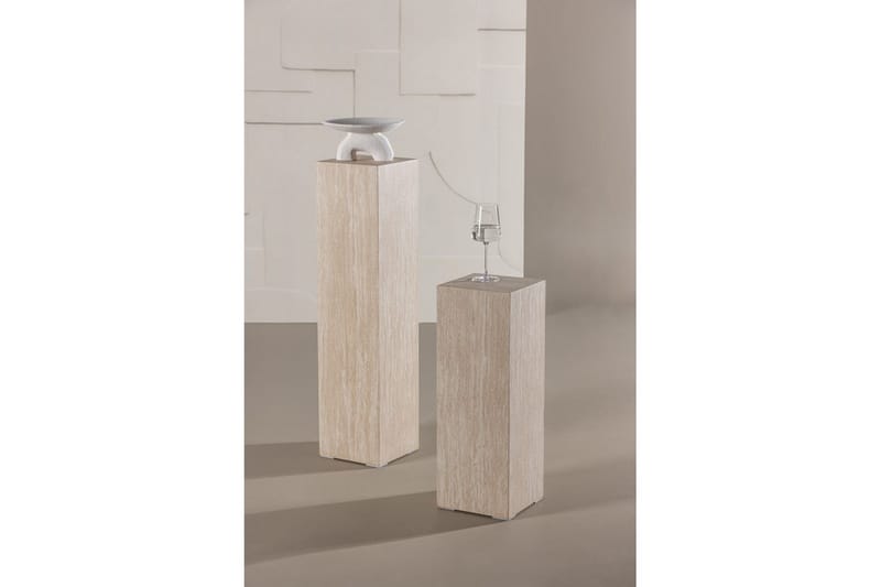 Sidebordsett VIND Ramsvik 2 stk Rektangulære 95 cm/65 cm Beige - Møbler - Bord - Avlastningsbord - Settbord