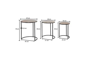 Sidobord & lampbord Wohnling Guld, Svart - Møbler - Bord - Avlastningsbord - Settbord