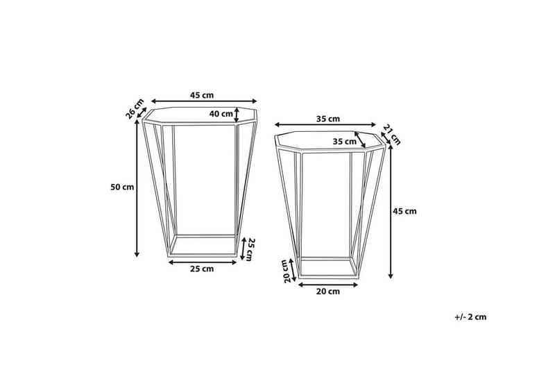 Sierra Avlastningsbord 2-pk 45 | 35 cm - Gull - Møbler - Bord - Avlastningsbord
