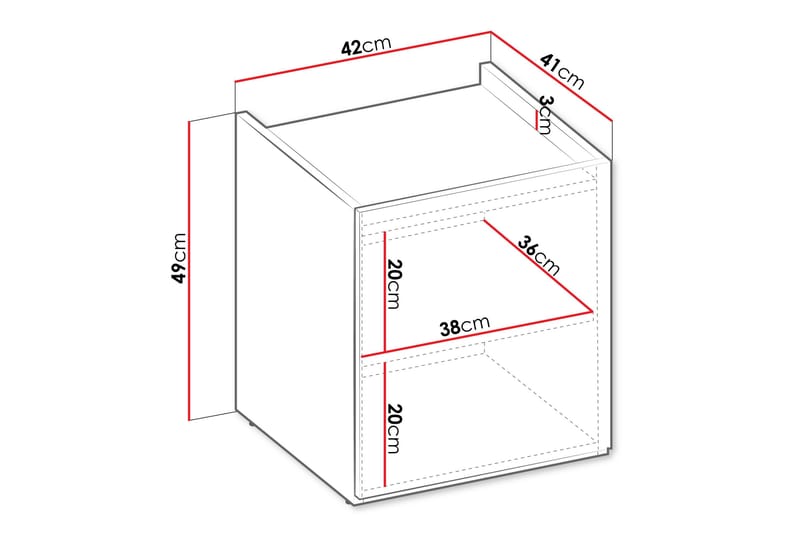 Sigmana Nattbord 42 cm - Brun - Møbler - Bord - Avlastningsbord - Sengebord & nattbord
