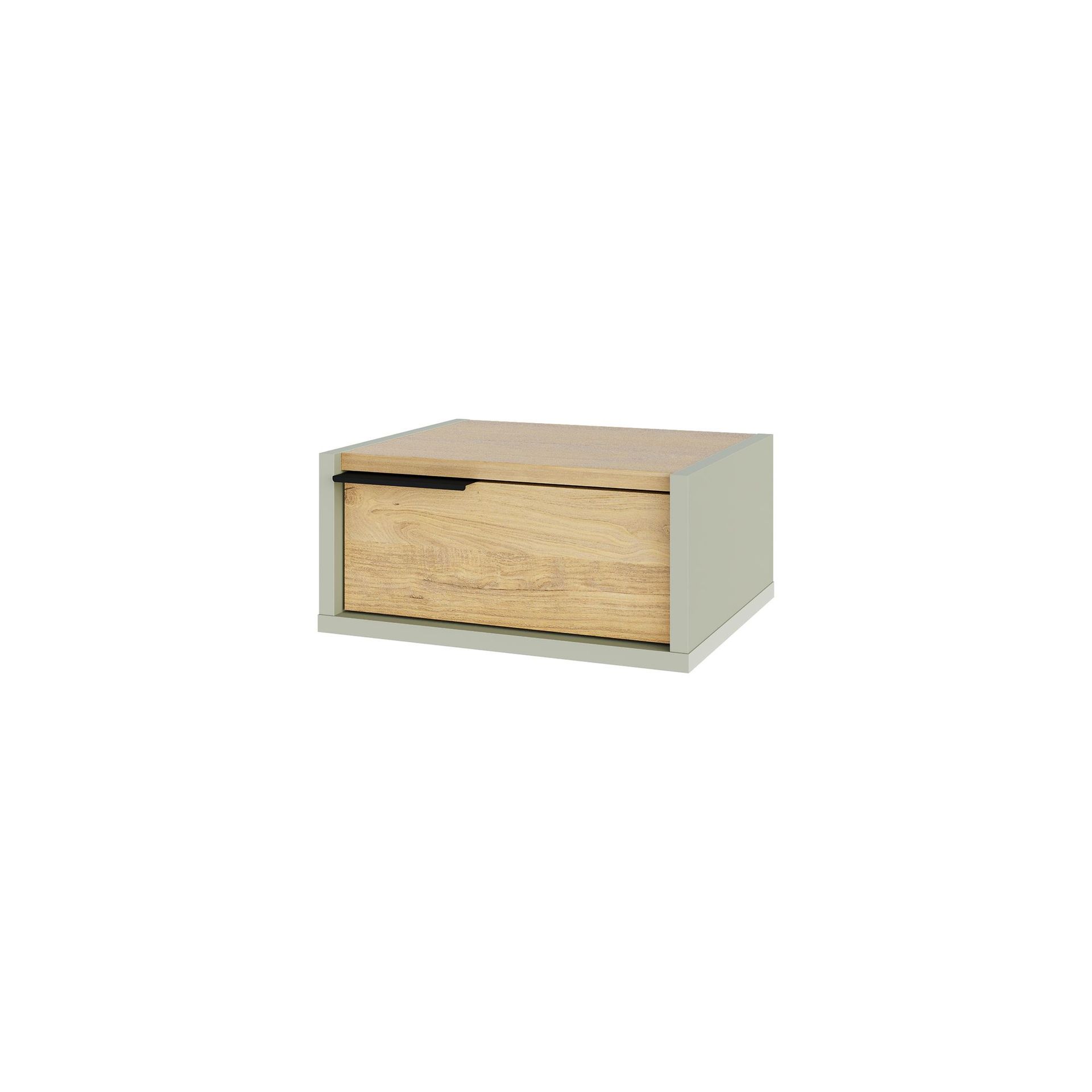 Silena Nattbord 40 cm - Askgrønn og Sapphire Oak