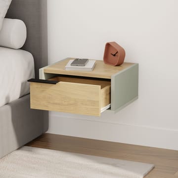Silena Nattbord 40 cm - Askgrønn og Sapphire Oak - Møbler - Bord - Avlastningsbord - Sengebord & nattbord