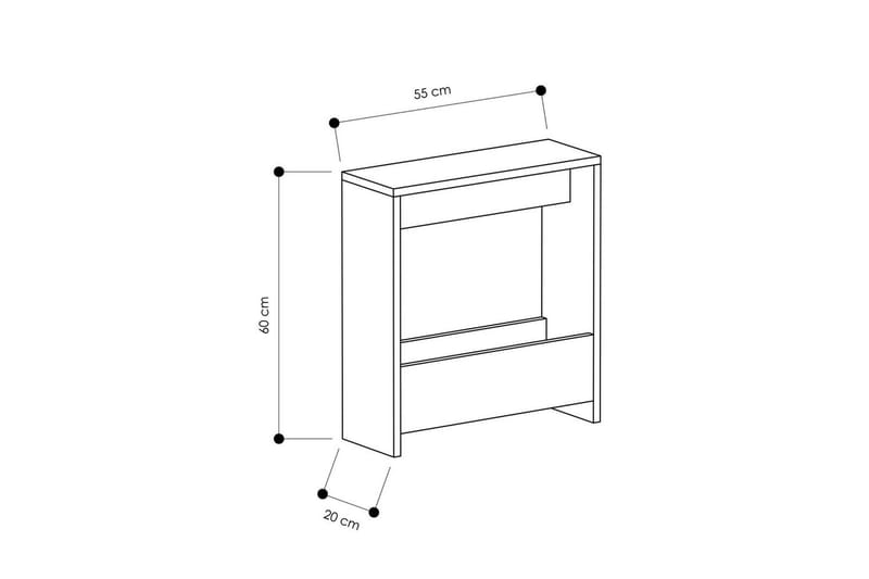 Simpi Sidebord 55 cm White - Hvit - Møbler - Bord - Avlastningsbord - Lampebord & sidebord
