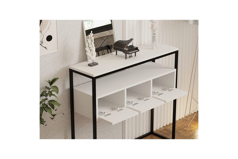 Skinke konsollbord 100 cm - Hvit - Møbler - Bord - Avlastningsbord - Gangbord