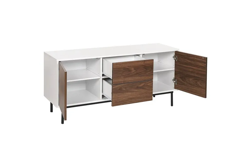 Skjenk Okland Hvit, mørkt treverk - Hvit, mørkt treverk - Oppbevaring - Oppbevaringsmøbler - Sideboard & skjenker