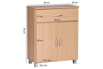 Skjenk Wohnling Foliert sponplate 60 x 75 cm 2 dører 1 skuff Moderne stil - Oppbevaring - Oppbevaringsmøbler - Sideboard & skjenker