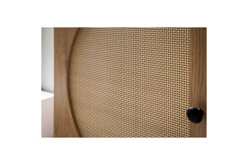 Skjenk Wohnling Foliert sponplate eikelook halvsirkel Rattanflett-utseende 2 dører 3 skuffer Moderne - Møbler - Bord - Avlastningsbord - Gangbord