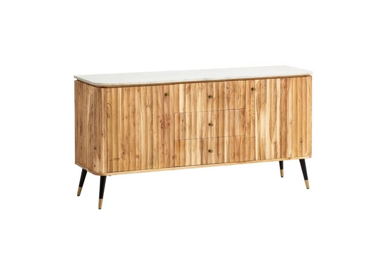 Skjenk Wohnling Heltre Ekte Lønnetre Topp 150 cm 2 Dører 3 Skuffer Moderne - Møbler - Bord - Avlastningsbord - Konsollbord