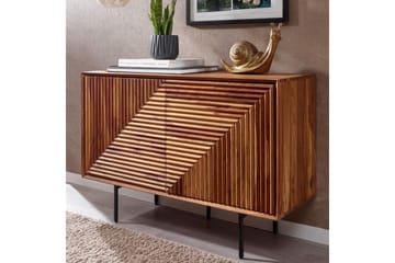 Skjenk Wohnling massivt tre, 3D geometrisk front, push-to-open, industriell loftstil 100 cm - 100 cm - Møbler - Bord - Avlastningsbord - Gangbord