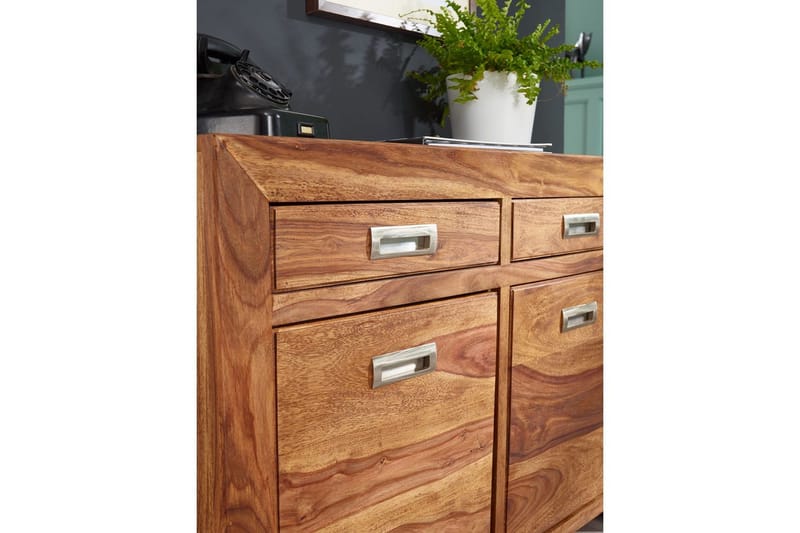 Skjenk Wohnling Massivt tre 90 cm 2 dører 2 skuffer landlig stil - Oppbevaring - Oppbevaringsmøbler - Sideboard & skjenker