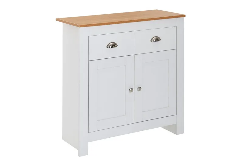 Skjenk Wohnling Melaminbelagt sponplate tofarget eik/hvit 2 dører 2 skuffer moderne, undefined