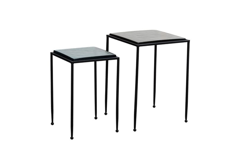 Sofabord Wohnling Sett med 2 firkantet glass med tynne metallben i moderne stil - Møbler - Bord - Avlastningsbord - Settbord