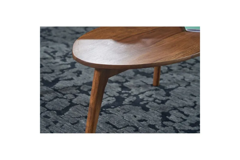 Sofabord Wohnling Sett med 2 nyreformet, massivt treverk, treben i landlig stil mørkebrun - mørkebrun - Møbler - Bord - Avlastningsbord - Settbord