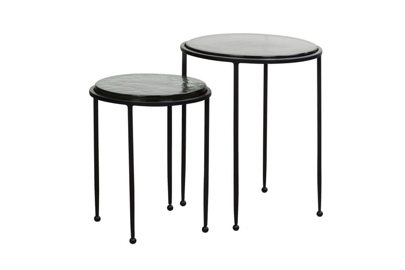 Sofabord Wohnling Sett med 2 runde glass tynne metallben moderne - Møbler - Bord - Avlastningsbord - Lampebord & sidebord