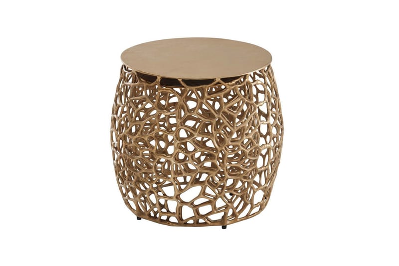 Sofabord Wohnling Sett med 2 støpt aluminium, rund, håndlaget, moderne loftstil Gull - Gull - Møbler - Bord - Avlastningsbord - Settbord