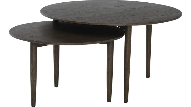 Sofabordsett Ravik Ø90/Ø70 cm, Brun
