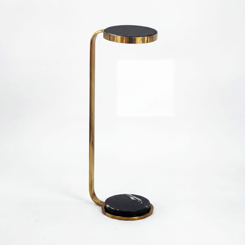 Solren rundt sidebord 72 cm i metall med marmorplate - svart gull - Møbler - Bord - Avlastningsbord - Lampebord & sidebord