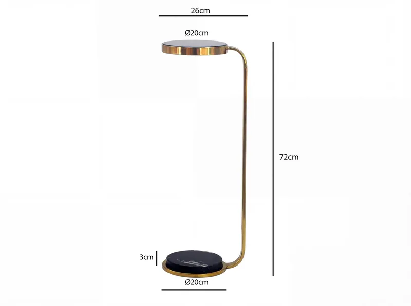 Solren rundt sidebord 72 cm i metall med marmorplate - svart gull - Møbler - Bord - Avlastningsbord - Lampebord & sidebord