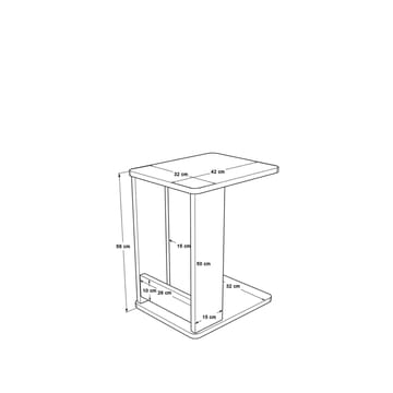 Solven Sidebord 32x42x55 cm - Eik og antrasitt - Møbler - Bord - Avlastningsbord - Lampebord & sidebord