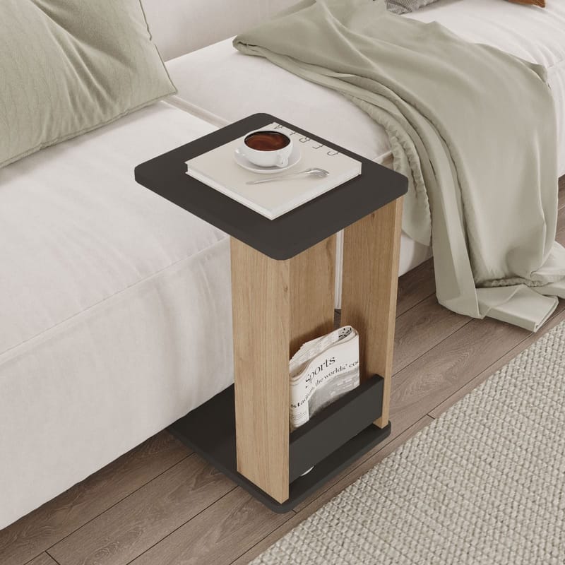 Solven Sidebord 32x42x55 cm - Eik og antrasitt - Møbler - Bord - Avlastningsbord - Lampebord & sidebord