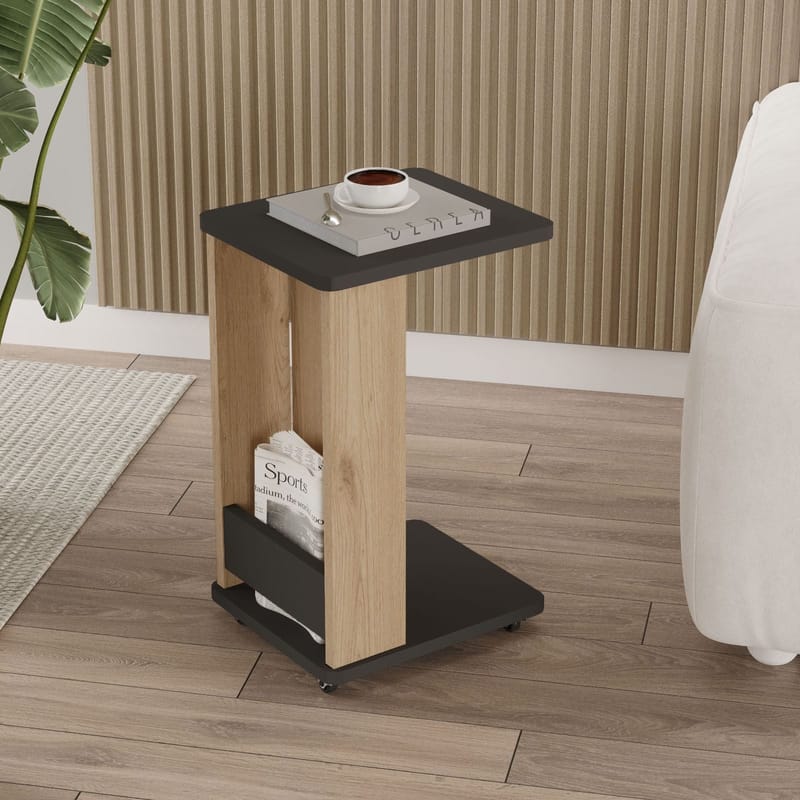 Solven Sidebord 32x42x55 cm - Eik og antrasitt - Møbler - Bord - Avlastningsbord - Lampebord & sidebord