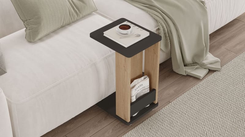 Solven Sidebord 32x42x55 cm - Eik og antrasitt - Møbler - Bord - Avlastningsbord - Lampebord & sidebord