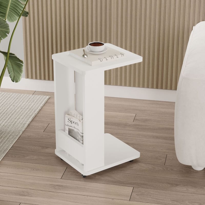 Solven Sidebord 32x42x55 cm - Hvit - Møbler - Bord - Avlastningsbord - Lampebord & sidebord