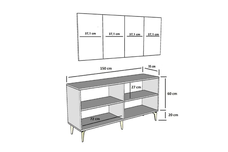 Sorab Konsollbord 150 cm - Antrasitt - Møbler - Bord - Avlastningsbord - Gangbord